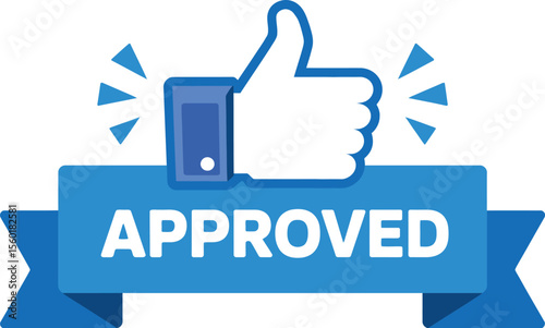 Approved thumbs up icon vector graphic illustration for social media and business approval confirmation