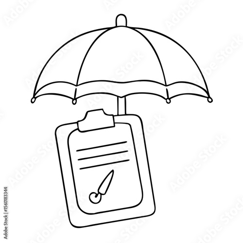 insurance protection document under umbrella, for legal infographic