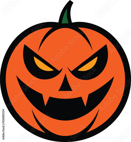Halloween pumpkin icon vector illustration |Premium Vector