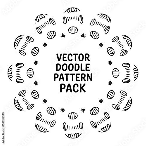 Unique high quality Hand-Drawn Doodle Circle Vector Set – Abstract Textured Organic Shapes for Modern Design 
