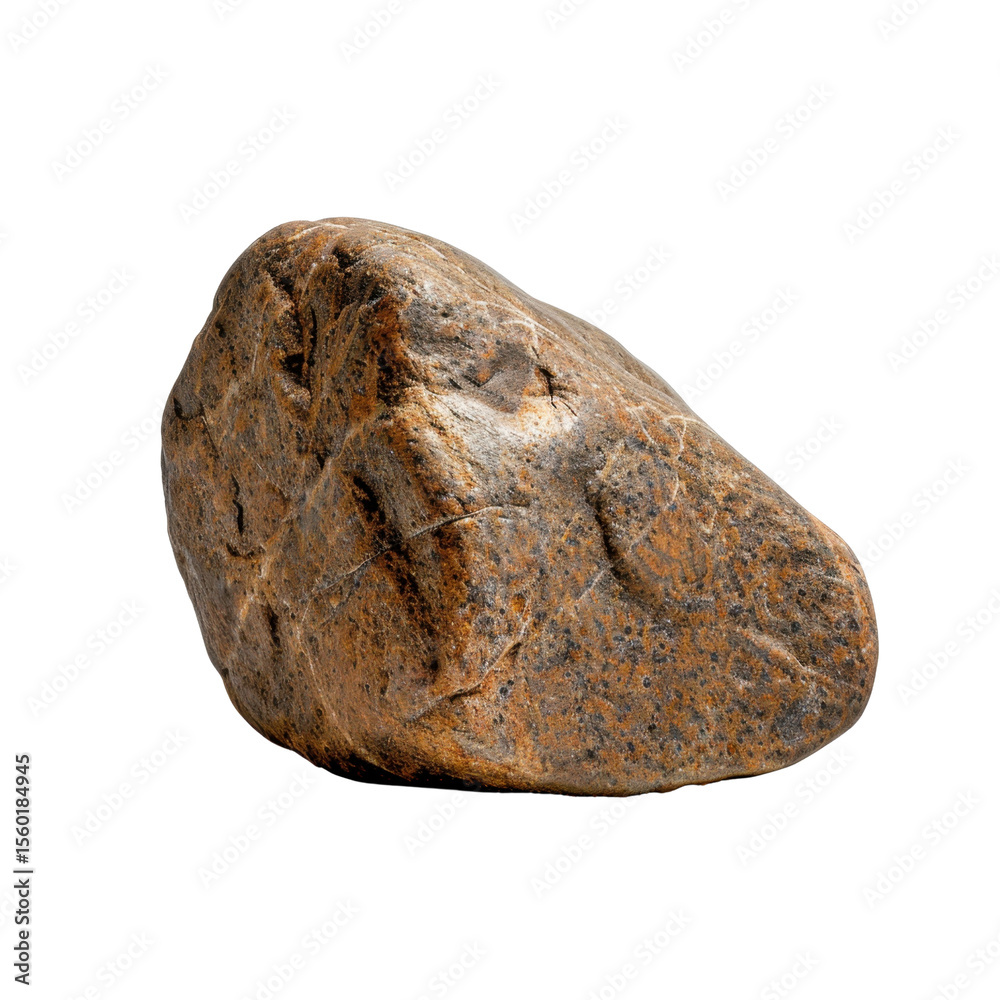 Fototapeta premium Smooth, rounded rock with textured surface and earthy tones, showcasing natural patterns and colors. This stone can be used landscaping