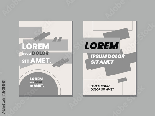 abstract poster with gray color and shapes