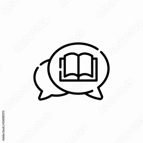 dialogue about book icon sign vector