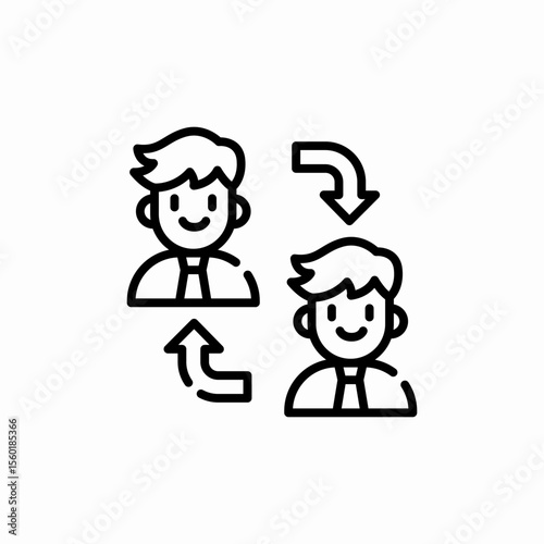 employee switch icon sign vector