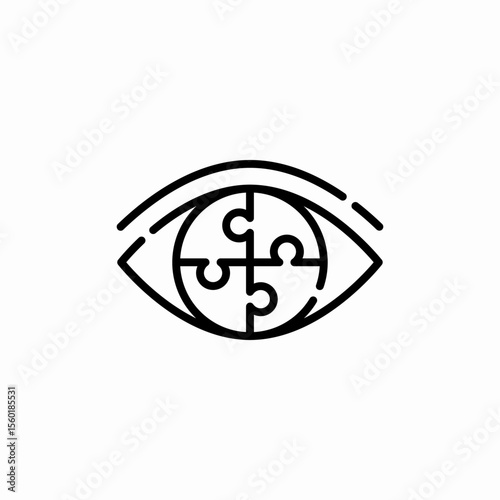 eye puzzle iris icon sign vector