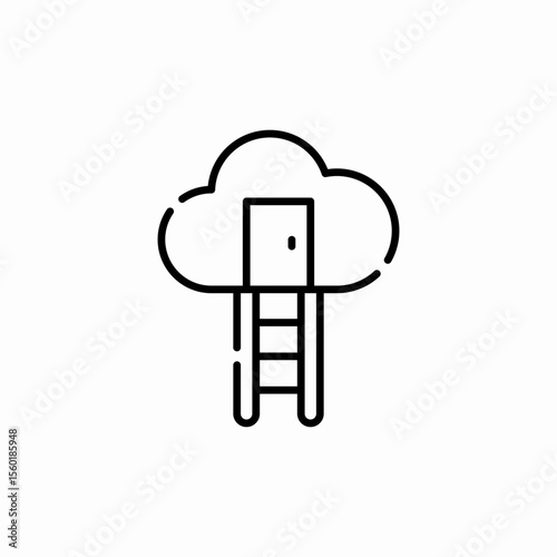ladder to cloud icon sign vector