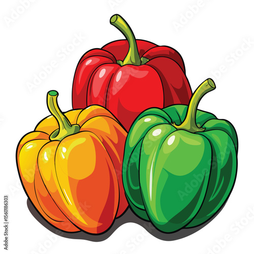 bell pepper on white background
