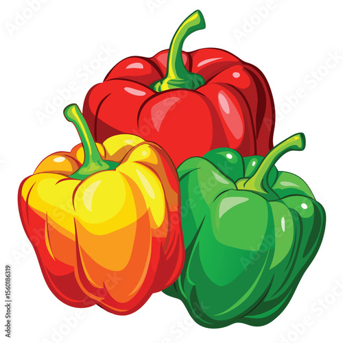bell pepper on white background