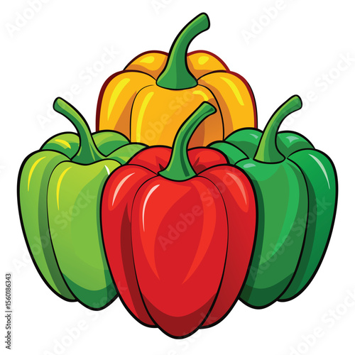 bell pepper on white background