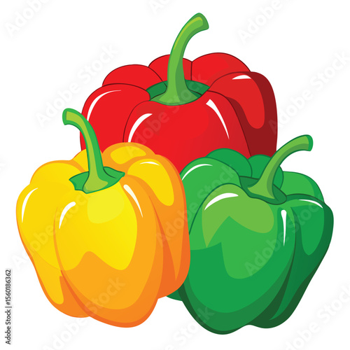 bell pepper on white background