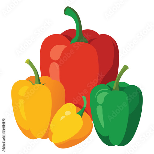 bell pepper on white background