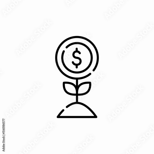 money plant icon sign vector