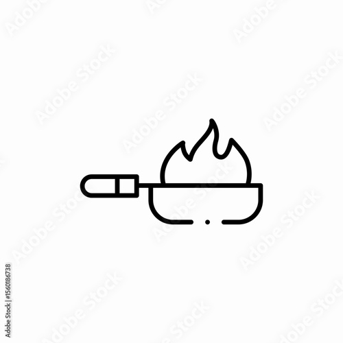pan cook flame icon sign vector