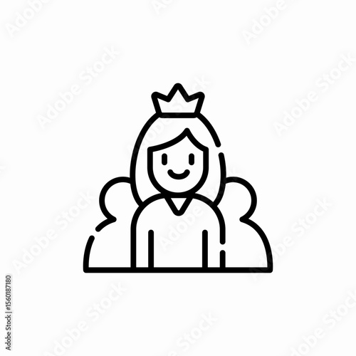queen princess crown icon sign vector