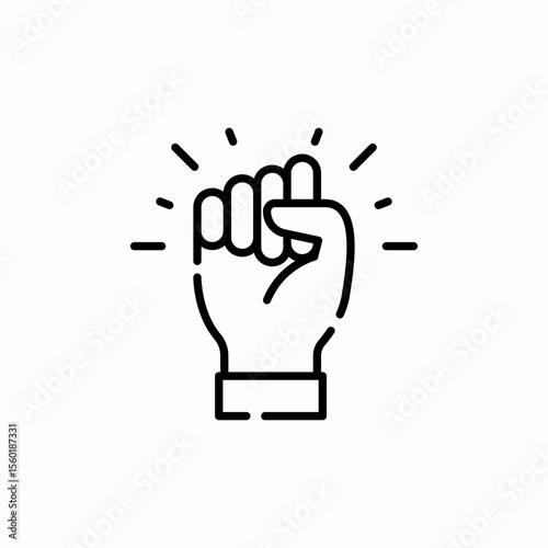 rise fist power icon sign vector
