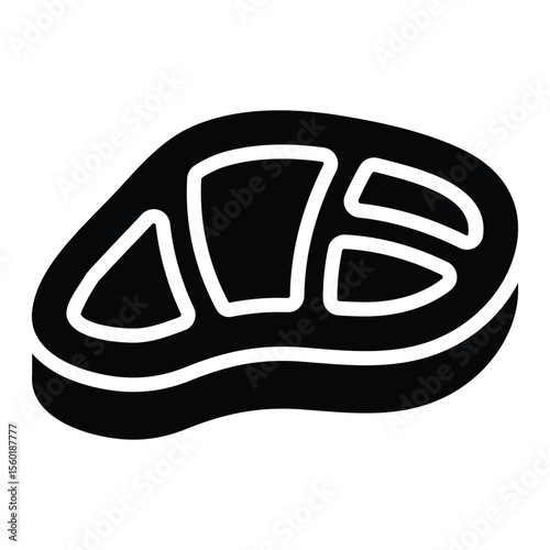 Simple Meat glyph icon. The icon can be used for websites, print templates, presentation templates, illustrations, etc	
