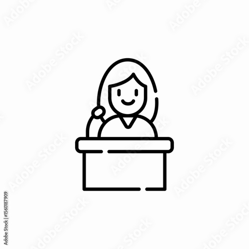 woman speech podium icon sign vector