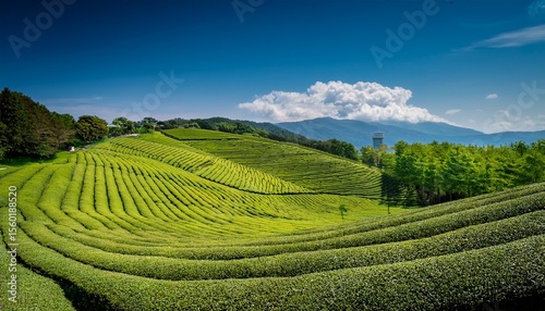condition of the matcha green tea farm
