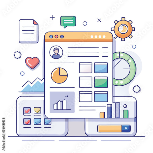 Clean and Simple Admin Panel Wireframe Design