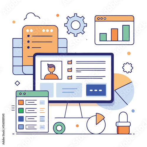 Clean and Simple Admin Panel Wireframe Design
