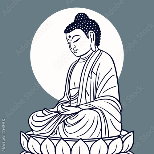 Lord Buddha. Happy Vesak Day. Lord Buddha Vector