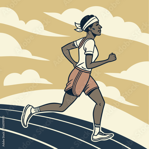 Running player silhouette