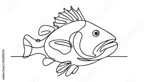 Continuous one single minimal line drawing Porgies