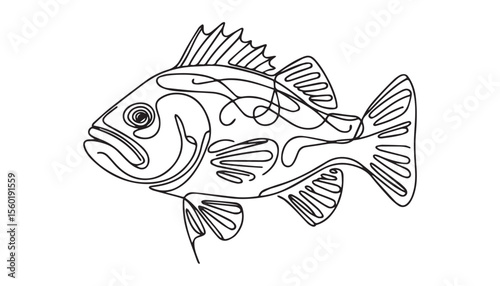 Continuous one single minimal line drawing Porgies