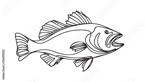 Continuous one single minimal line drawing Porgies