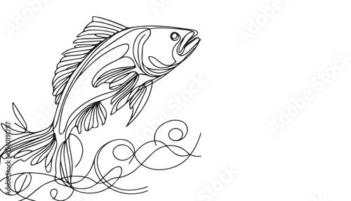 Continuous one single minimal line drawing Porgies