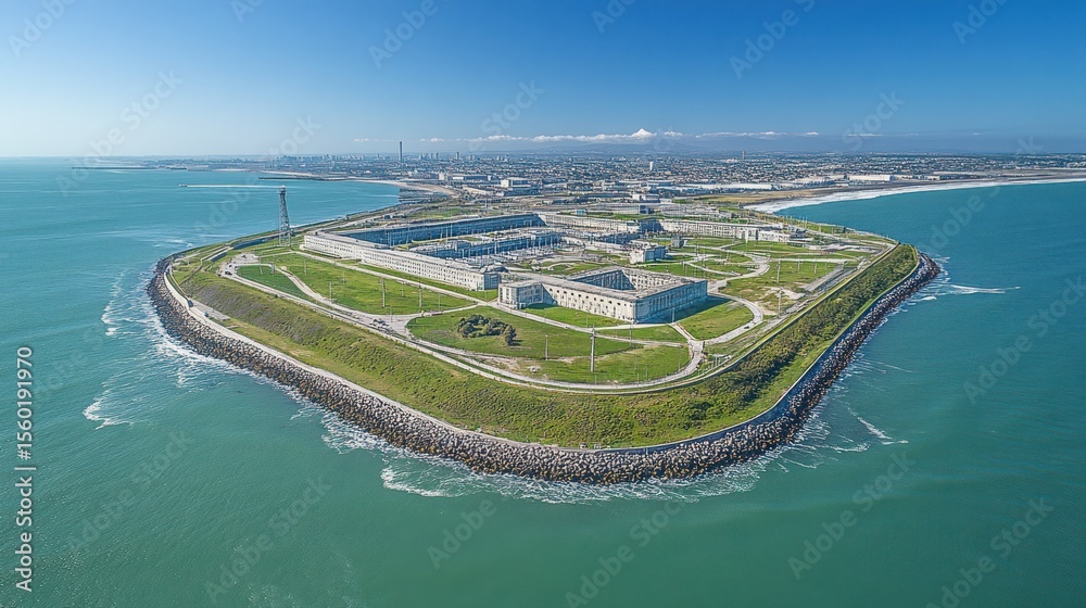 Fototapeta premium Coastal fortified island complex
