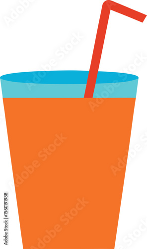 Soft drink flat vector illustration on transparent background