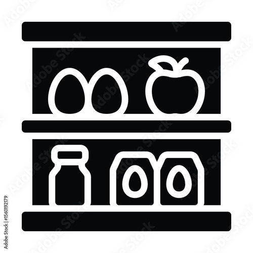 Simple Product Shelf glyph icon. The icon can be used for websites, print templates, presentation templates, illustrations, etc	
