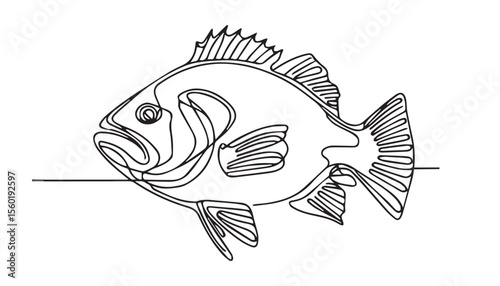 Continuous one single minimal line drawing Acanthopagrus