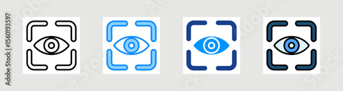 Eye Recognition Icon Collection Set Multiple Style