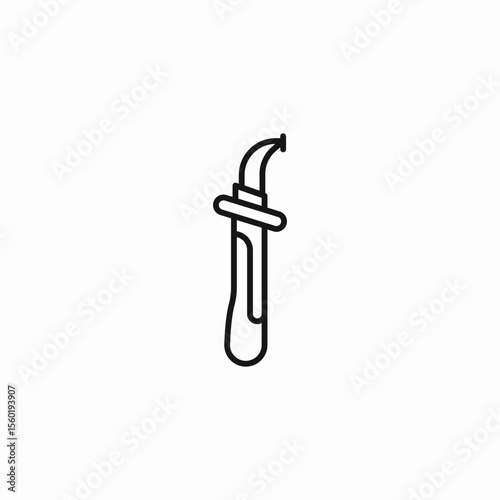 curved blade knife icon sign vector