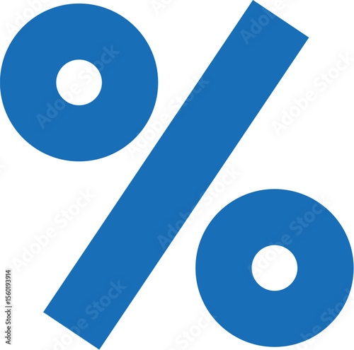 Bold Blue Percentage Symbol for Discounts and Statistics