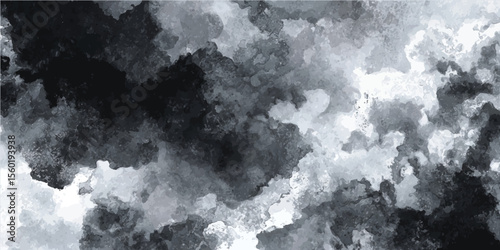 Heavy dark low clouds loom over a forest before a thunderstorm. sky with dark black, gray and white clouds with background texture