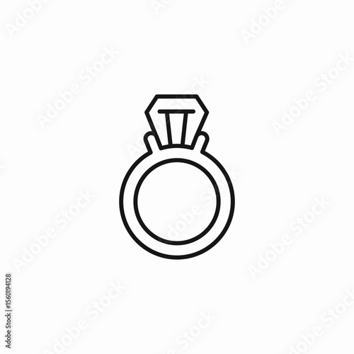 diamond engagement ring icon sign vector