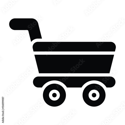 Simple Shopping Cart glyph icon. The icon can be used for websites, print templates, presentation templates, illustrations, etc	

