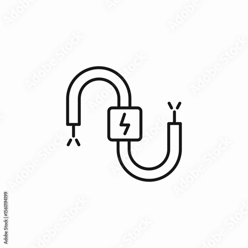 electric wire damaged icon sign vector