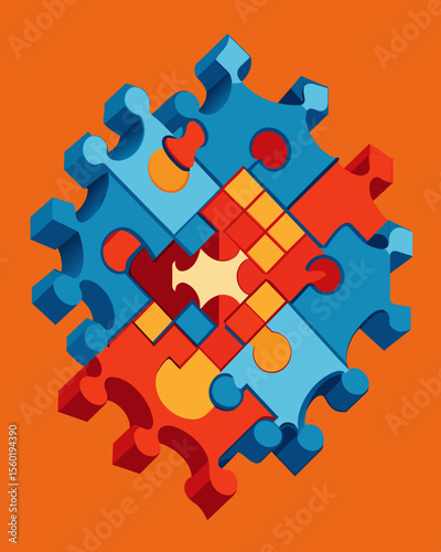 A puzzle without a solution as the brains twisted pathways make it difficult to decipher its inner workings.. Vector illustration