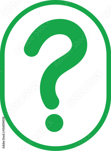 Green Question Mark in Oval Icon