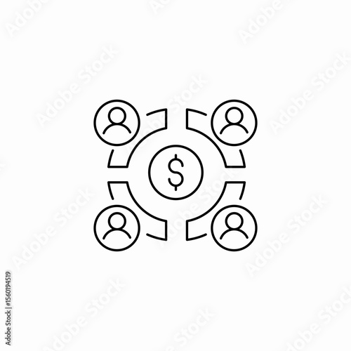 financial team collaboration icon sign vector
