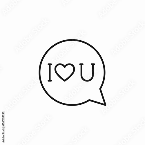 i love you bubble icon sign vector