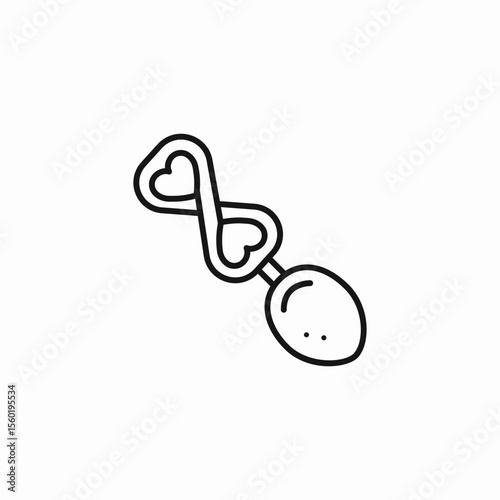 infinity heart rattle icon sign vector