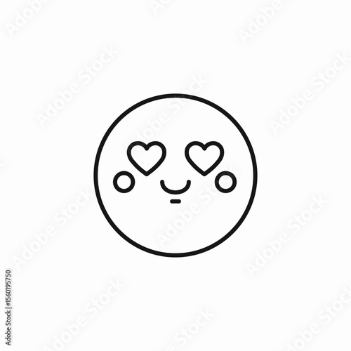 love struck emoji icon sign vector