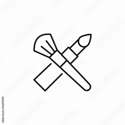 makeup brush lipstick icon sign vector