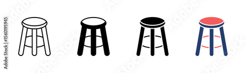Stool icon sheet multiple style collection