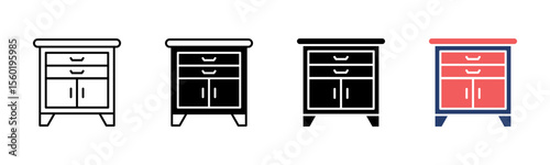 Cabinet Drawer icon sheet multiple style collection